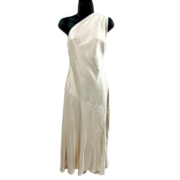 Here comes the sun champagne satin midi dress - Picture 3 of 7